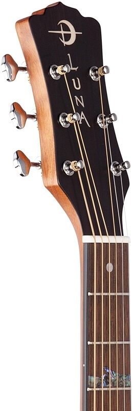 Luna High Tide Zebrawood GC Acoustic-Electric Guitar, New, Headstock Left Front