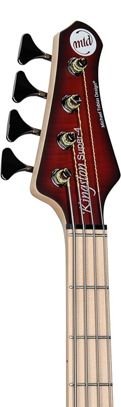 MTD Kingston Super 4-String Electric Bass, Dr. Browns Burst, Headstock Left Front