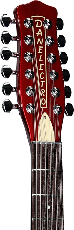 Danelectro 59 Vintage 12-String Electric Guitar, Red Metallic, Headstock Left Front