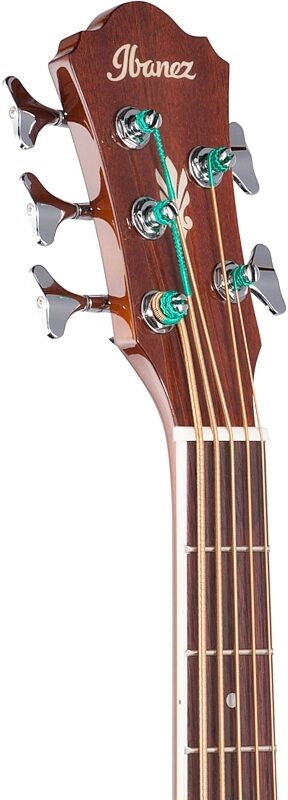 Ibanez AEB105E Acoustic-Electric Bass, 5-String, Natural High-Gloss, Headstock Left Front