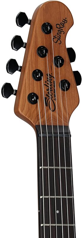 Sterling by Music Man Ryan Fluff Bruce StingRay Electric Guitar, Rula Thumb Red, Headstock Left Front