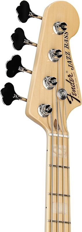 Fender USA Geddy Lee Jazz Electric Bass, Maple Fingerboard (with Case), Black, Headstock Left Front