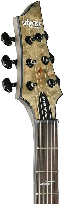 Schecter Omen Elite-6 Electric Guitar, Charcoal, Headstock Left Front