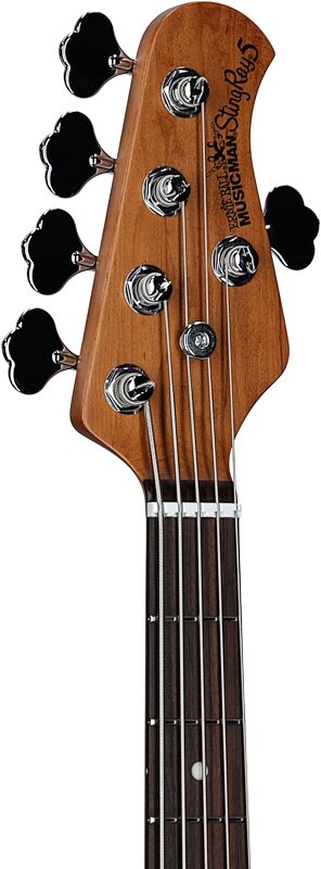 Ernie Ball Music Man StingRay 5 Special Electric Bass, 5-String (with Case), Pacific Blue, Blemished, Headstock Left Front