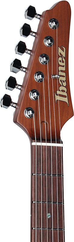 Ibanez MMN-1 Martin Miller Electric Guitar (with Case), Transparent Aqua Blue, Headstock Left Front
