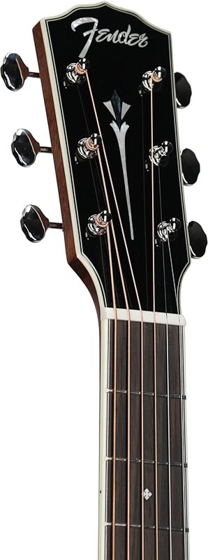Fender Paramount Series PS-220E Parlor Acoustic Electric Guitar (with Case), 3-Tone Sunburst, Headstock Left Front