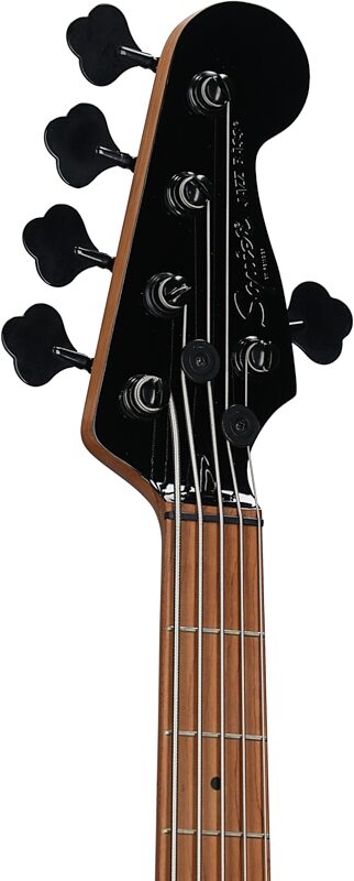 Squier Contemporary Active HH 5-String Jazz Bass Guitar, with Maple Fingerboard, Gunmetal, Headstock Left Front
