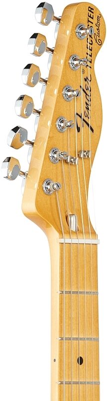 Fender Vintera '70s Telecaster Custom Electric Guitar, Maple Fingerboard (with Gig Bag), Black, Headstock Left Front