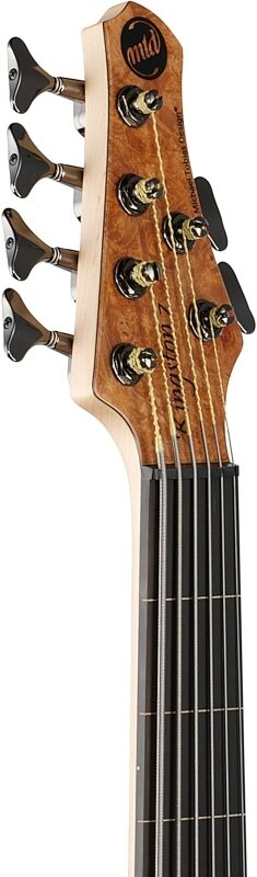 MTD Kingston Z6 Fretless Electric Bass, 6-String, Natural Gloss, Headstock Left Front