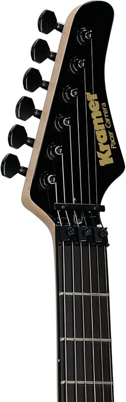 Kramer Pacer Carrera Electric Guitar, (with Gig Bag), Ebony, Headstock Left Front