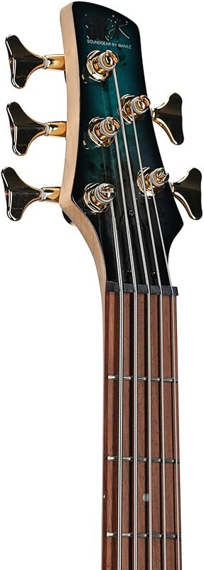 Ibanez SR405EPBDX Electric Bass Guitar, 5-String, Tropical Seafloor Burst, Headstock Left Front