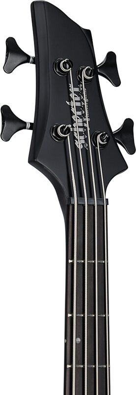 Schecter Stiletto Stealth-4 Pro EX Electric Bass, Satin Black, Headstock Left Front