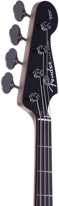 Fender Aerodyne Jazz Electric Bass, Black, Headstock Left Front