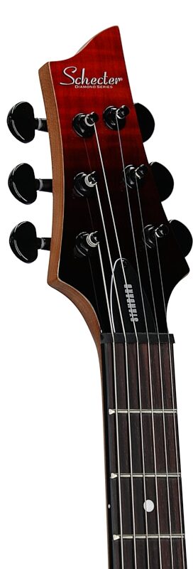 Schecter C-1 Standard Electric Guitar, Blood Burst, Headstock Left Front