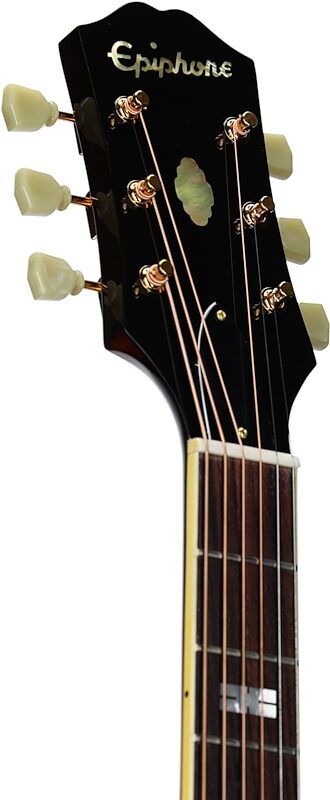 Epiphone Chris Stapleton USA Frontier Acoustic-Electric Guitar (with Case), Sunburst, Headstock Left Front