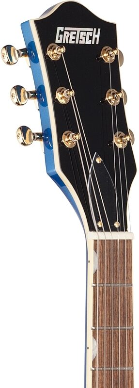 Gretsch G-5655TG Electromatic Center Block Jr Single-Cut Electric Guitar, Azure Metallic, Headstock Left Front