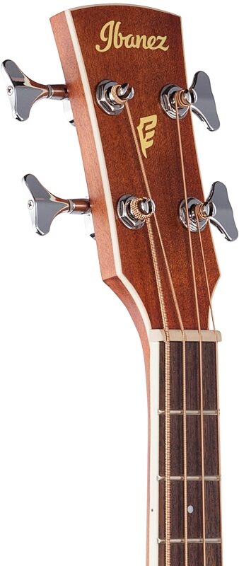 Ibanez PNB14E Performance Parlor Acoustic-Electric Bass Guitar, Open Pore Natural, Headstock Left Front