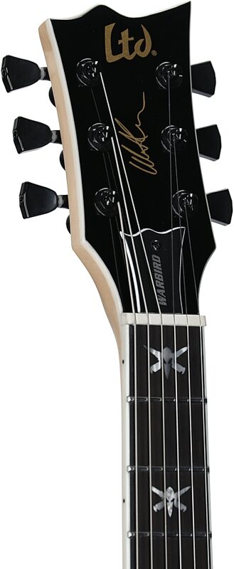 ESP LTD Will Adler Warbird Electric Guitar, Black and Gold, Headstock Left Front
