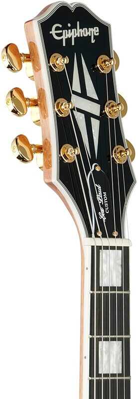 Epiphone Les Paul Custom Koa Electric Guitar, Natural, Blemished, Headstock Left Front