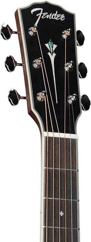 Fender Paramount PO220E Orchestra Acoustic-Electric Guitar (with Case), Cognac, Headstock Left Front