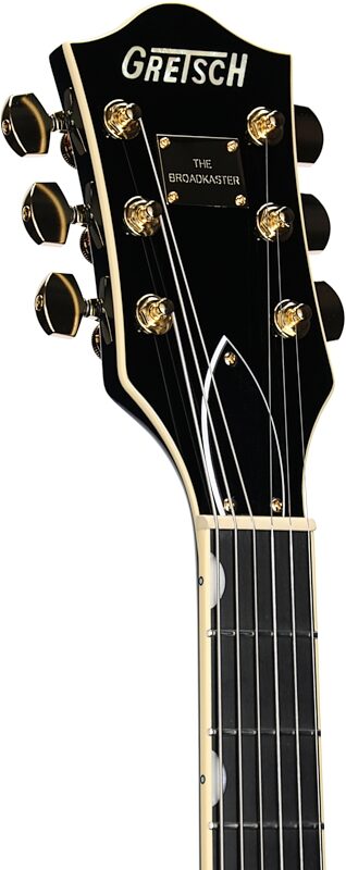 Gretsch Professional Collection Broadkaster LX Center Block Semi-hollowbody Electric Guitar (with Case), Cadillac Green, Headstock Left Front