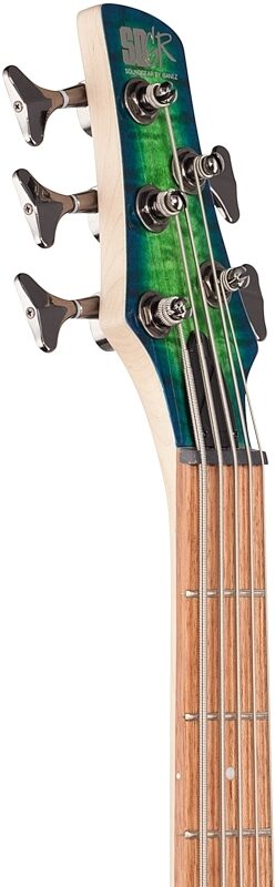Ibanez SR405EQM Electric Bass, 5-String, Surreal Blue Burst, Headstock Left Front