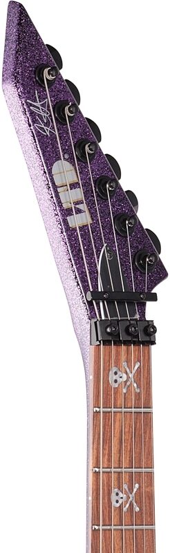 ESP LTD KH-602 Kirk Hammett Signature Electric Guitar (with Case), Purple Sparkle, Headstock Left Front
