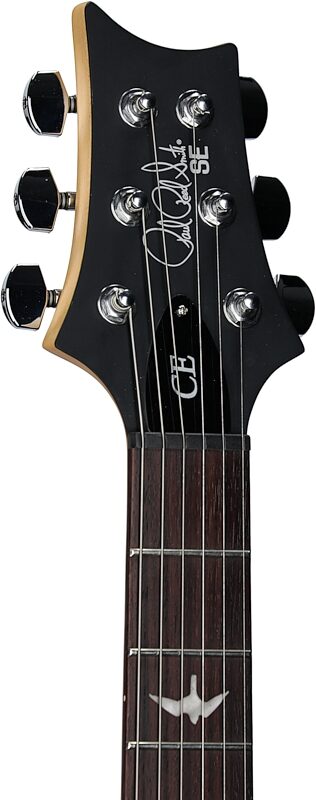 PRS Paul Reed Smith SE CE24 Standard Electric Guitar (with Gig Bag), Satin Charcoal, Headstock Left Front