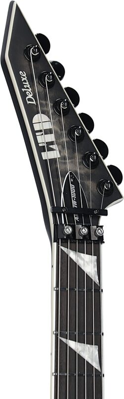 ESP LTD Arrow 1000FR Electric Guitar, Satin Charcoal Burst, Headstock Left Front