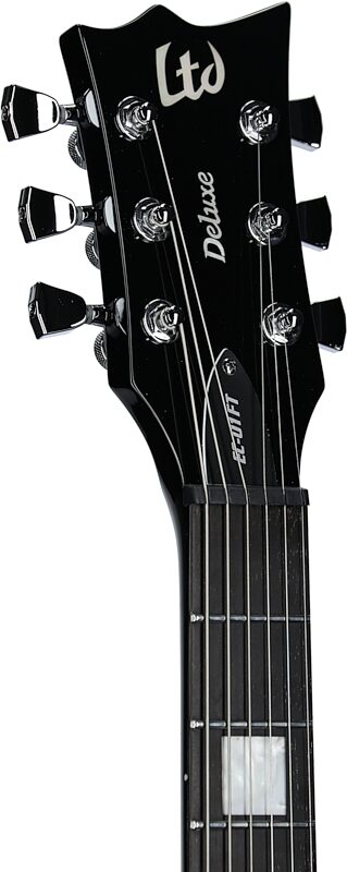 ESP LTD Deluxe EC-01FT Electric Guitar, Black, Headstock Left Front