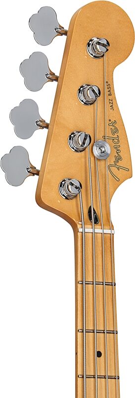 Fender Player II Jazz Electric Bass, with Maple Fingerboard, Coral Red, Headstock Left Front