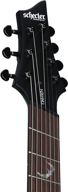 Schecter Damien-7 Multiscale Electric Guitar, 7-String, Satin Black, Headstock Left Front