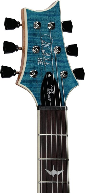 PRS Paul Reed Smith SE Zach Myers 594 Lefty Electric Guitar (with Gig bag), Myers Blue, Headstock Left Front