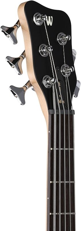Warwick Rockbass Corvette Double Buck 5 Electric Bass, 5-String, Black, Headstock Left Front