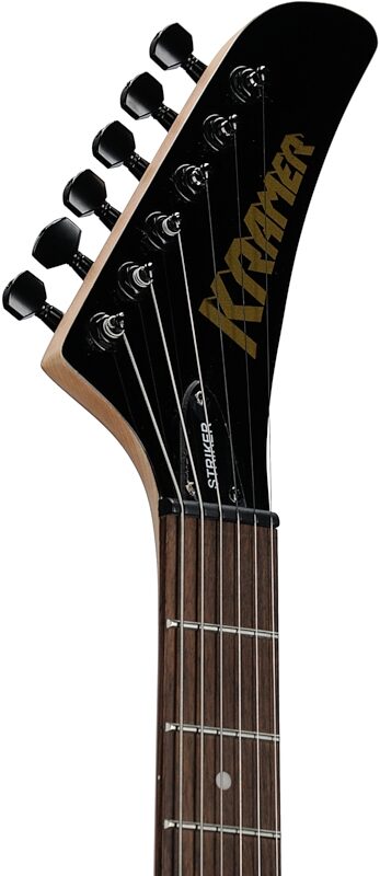 Kramer Striker Figured HSS Electric Guitar, Laurel Fingerboard, Transparent Black, Headstock Left Front