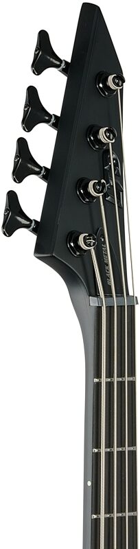 ESP LTD M-4 Black Metal Electric Bass, New, Headstock Left Front