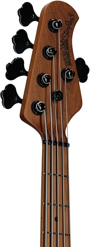 Ernie Ball Music Man StingRay 5 Special Electric Bass, 5-String (with Case), Black, Headstock Left Front
