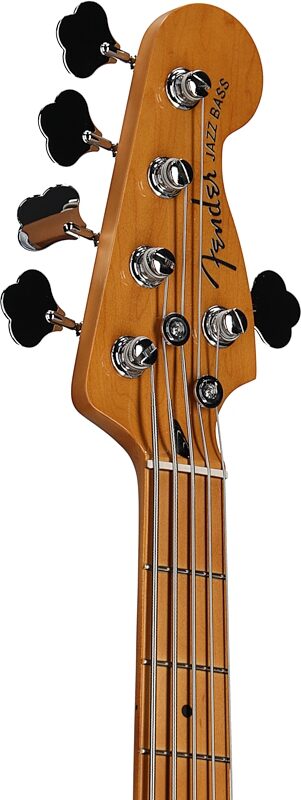 Fender Player Plus V Jazz Electric Bass, Maple Fingerboard (with Gig Bag), Fiesta Red, Headstock Left Front
