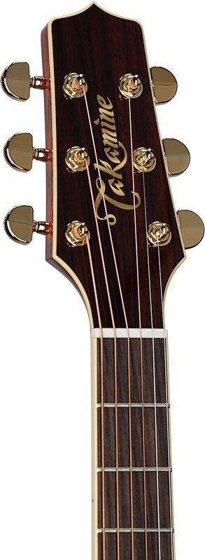 Takamine EF508KC Koa Top Acoustic-Electric Guitar (with Case), Natural, Headstock Left Front