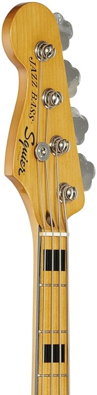 Squier Classic Vibe '70s Jazz Electric Bass, Left-Handed (with Maple Fingerboard), Black, Headstock Left Front