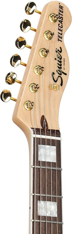Squier 40th Anniversary Telecaster Gold Edition Electric Guitar, with Laurel Fingerboard, Black, Headstock Left Front