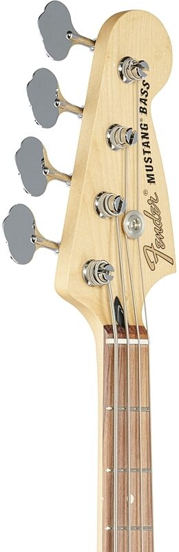Fender Mustang PJ Pau Ferro Electric Bass, Aged Natural, Headstock Left Front