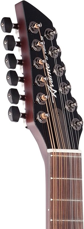 Veillette Avante Gryphon High-Tuned 12-String Acoustic Guitar, Tobacco Burst, Headstock Left Front