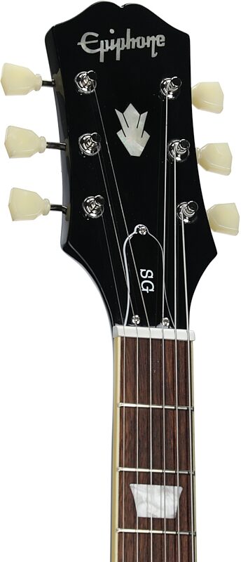 Epiphone SG Standard Electric Guitar, Left-Handed, Ebony, Blemished, Headstock Left Front