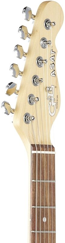 G&L Fullerton Deluxe ASAT Special Electric Guitar (with Gig Bag), Lake Placid Blue, Headstock Left Front