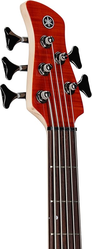 Yamaha TRBX605FM Electric Bass, 5-String, Caramel Brown, Headstock Left Front