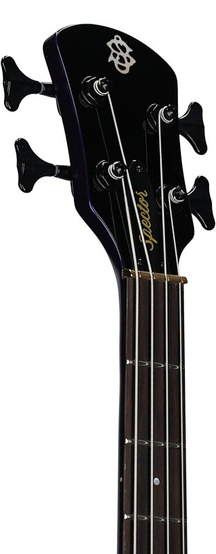 Spector NS Ethos HP 4-String Bass Guitar (with Bag), Plum Crazy, Headstock Left Front