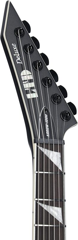 ESP LTD Arrow-1000NT Electric Guitar, Charcoal Metallic Satin, Headstock Left Front