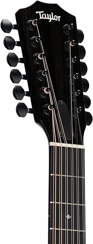 Taylor 250ce Deluxe 12-String Acoustic-Electric Guitar (with Case), Black, Headstock Left Front