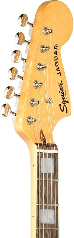 Squier Classic Vibe '70s Jaguar Electric Guitar, with Laurel Fingerboard, Black, Headstock Left Front